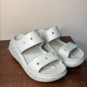 Kids Glitter Sandals - Silver